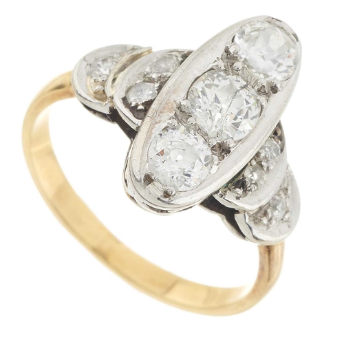 211 - An early to mid 20th century old-cut diamond dress ring, estimated total diamond weight 1.10ct, H-J ... 