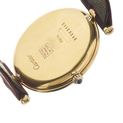 270 - 
Cartier
A Must De Cartier Trinity Vendome wrist watch
Case: Signed. Gold plated. Case number 810031... 