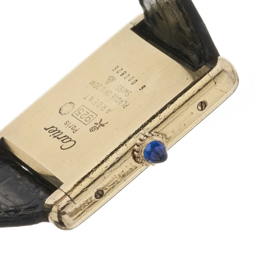 271 - 
Cartier
A Must De Cartier Tank wrist watch with an 18ct gold Piaget clasp
Case: Signed. Silver-gilt... 