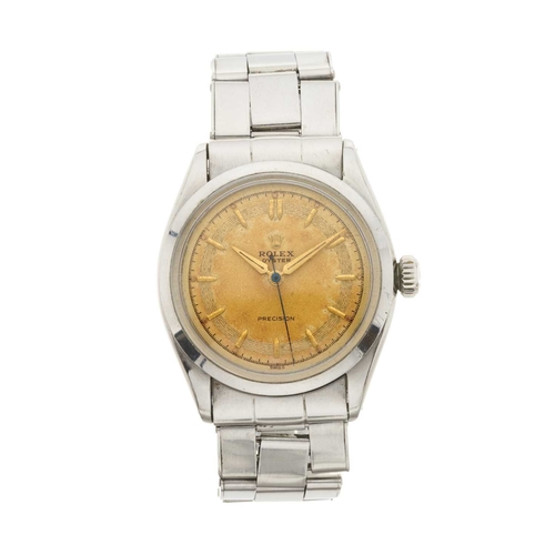 311 - 
Rolex
An Oyster Precision bracelet watch. Circa 1962
Case: Signed. Stainless steel. Reference 6222.... 