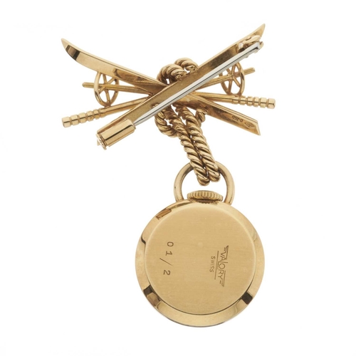 334 - 
Jean Perret
A Valory pendant watch
Case: 18ct gold. Swiss convention marks. Case number 45323. Leng... 