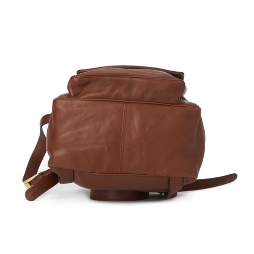 344 - Bottega Veneta, a tan leather Intrecciato backpack, crafted from soft tan lambskin leather, featurin... 