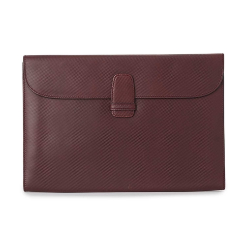 345 - Bottega Veneta, a vintage Marco Polo document case, featuring a textured burgundy leather exterior, ... 