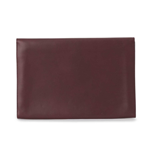 345 - Bottega Veneta, a vintage Marco Polo document case, featuring a textured burgundy leather exterior, ... 