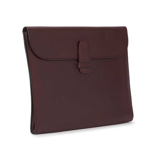 345 - Bottega Veneta, a vintage Marco Polo document case, featuring a textured burgundy leather exterior, ... 