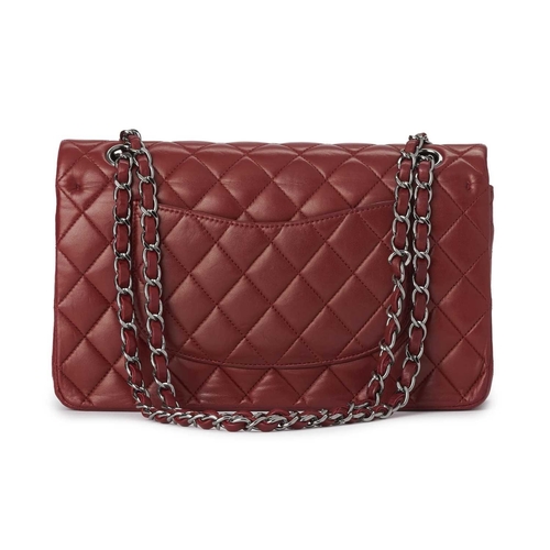 358 - Chanel, a red Medium Classic Double Flap handbag, designed with a quilted red lambskin leather exter... 