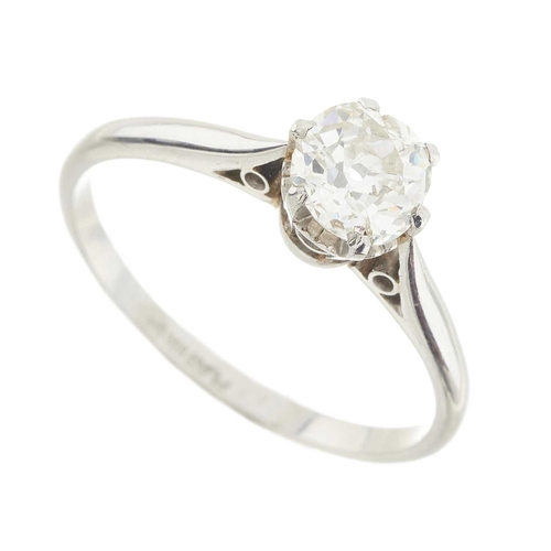 36 - An early 20th century platinum old-cut diamond single-stone ring, estimated diamond weight 0.70ct, I... 