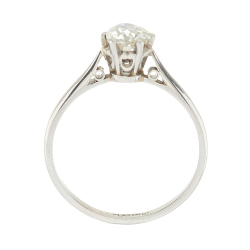 36 - An early 20th century platinum old-cut diamond single-stone ring, estimated diamond weight 0.70ct, I... 