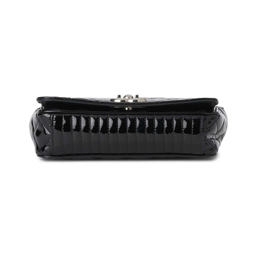 360 - Chanel, a Small Coco Boy Flap handbag, featuring a quilted black patent leather exterior, with polis... 