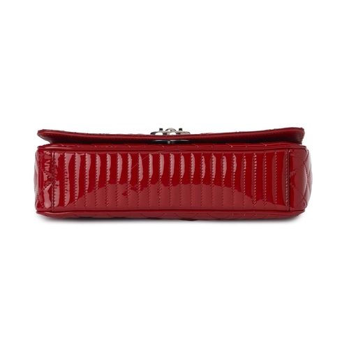 370 - Chanel, a Medium Coco Boy Flap handbag, featuring a quilted red patent leather exterior, with polish... 