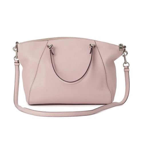 399 - Coach, a pink leather Prairie satchel, crafted from pebbled pink leather, with silver-tone hardware,... 