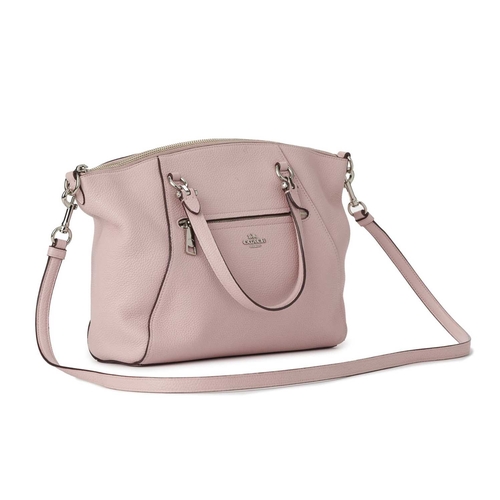 399 - Coach, a pink leather Prairie satchel, crafted from pebbled pink leather, with silver-tone hardware,... 