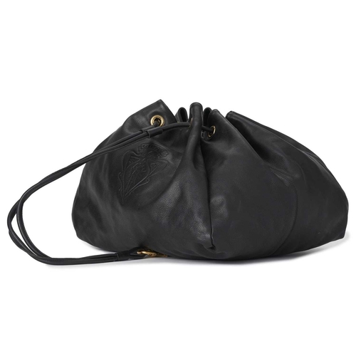 425 - Gucci, a vintage Hysteria drawstring shoulder bag, crafted from black leather, featuring the maker's... 