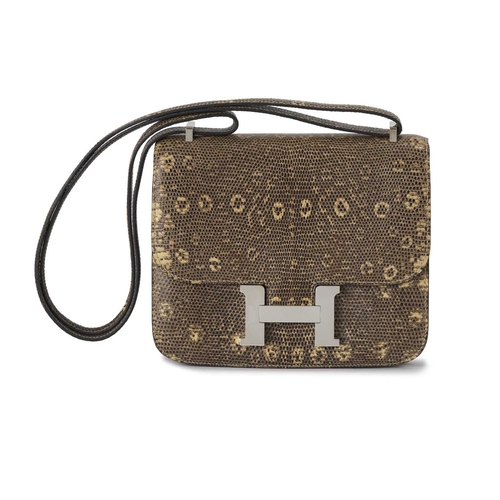 431 - Hermes, a 2008 ombre lizard Constance 18 handbag, featuring an ombre lizard exterior, with Palladium... 