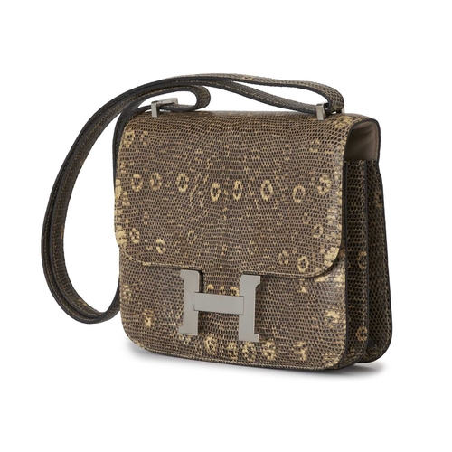 431 - Hermes, a 2008 ombre lizard Constance 18 handbag, featuring an ombre lizard exterior, with Palladium... 