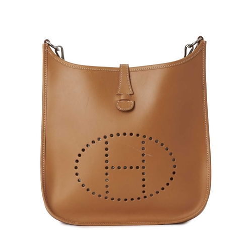 432 - Hermes, a 2000 Evelyne I PM handbag, crafted from natural brown box calf leather, featuring a detach... 