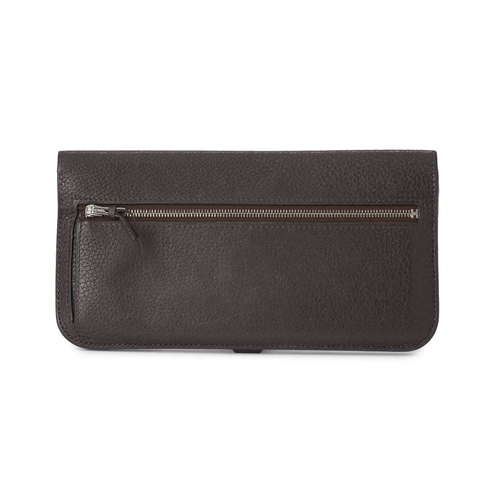 433 - Hermes, a 2010 Dogon wallet, crafted from grained chocolate brown Clemence leather, with logo-engrav... 