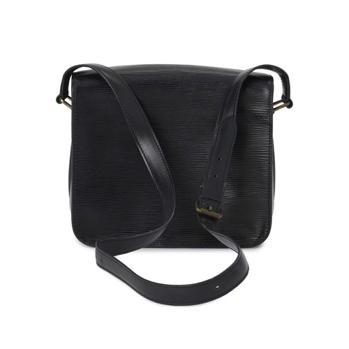 447 - Louis Vuitton, a black epi Cartouchiere MM handbag, crafted from black textured epi leather, with sm... 