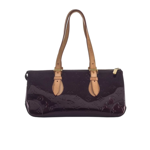 448 - Louis Vuitton, an amarante vernis Rosewood Avenue handbag, featuring a dark plum patent leather logo... 