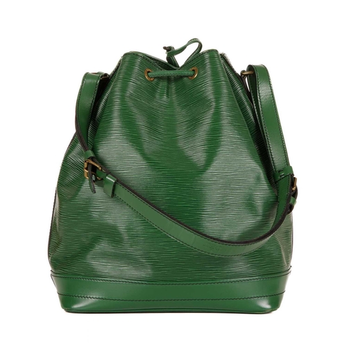 449 - Louis Vuitton, a green epi Noe GM handbag, crafted from textured green epi leather with smooth leath... 