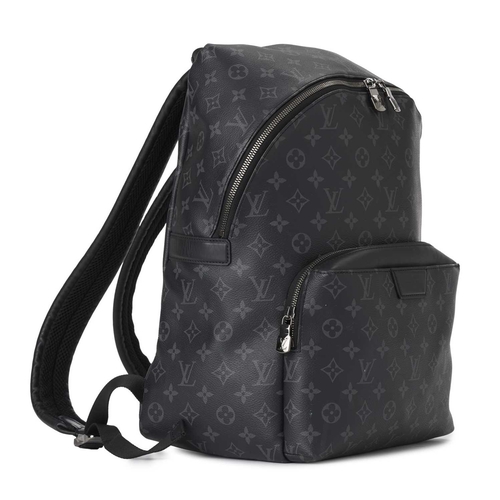 452 - Louis Vuitton, a monogram eclipse Apollo backpack, designed with a black and grey monogram coated ca... 