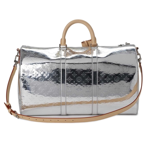 459 - Louis Vuitton x Virgil Abloh, a Mirror Keepall Bandouliere 50 luggage bag, designed with a monogram ... 