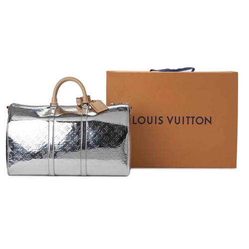 459 - Louis Vuitton x Virgil Abloh, a Mirror Keepall Bandouliere 50 luggage bag, designed with a monogram ... 