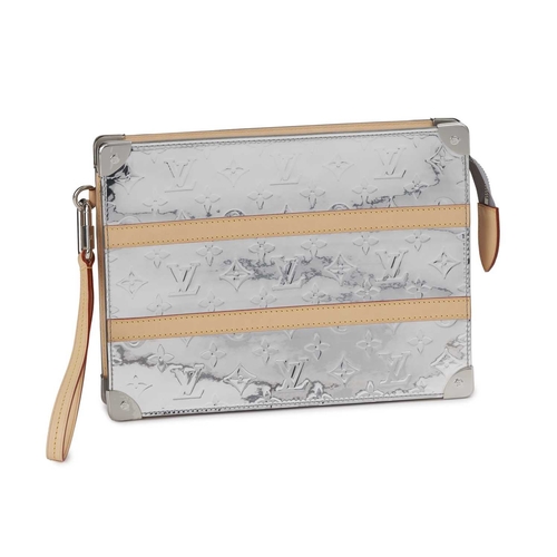 460 - Louis Vuitton x Virgil Abloh, a Mirror Trunk Pouch, designed with a silver monogram coated canvas ex... 