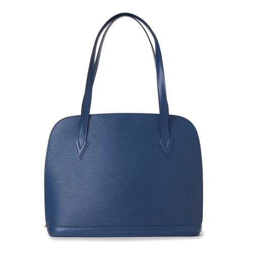 469 - Louis Vuitton, a blue Lussac handbag, designed with a blue textured epi leather exterior, featuring ... 