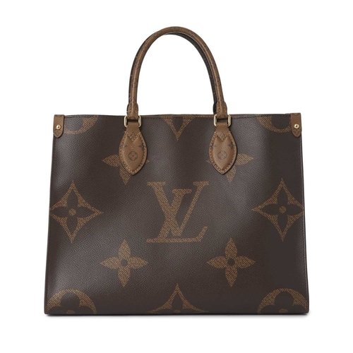 470 - Louis Vuitton, a monogram Onthego MM handbag, designed with a monogram and reverse monogram coated c... 