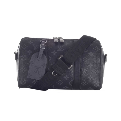 476 - Louis Vuitton, a monogram eclipse reverse City Keepall 25 bag, crafted from the maker's monogram ecl... 