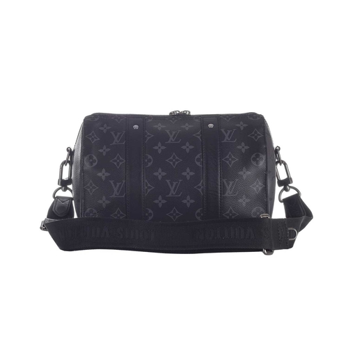 476 - Louis Vuitton, a monogram eclipse reverse City Keepall 25 bag, crafted from the maker's monogram ecl... 