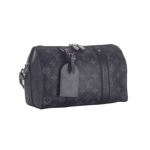 476 - Louis Vuitton, a monogram eclipse reverse City Keepall 25 bag, crafted from the maker's monogram ecl... 