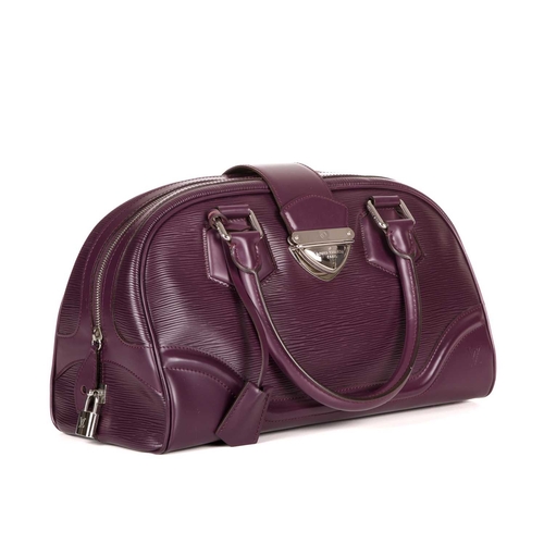 479 - Louis Vuitton, an epi Montaigne GM handbag, crafted from purple epi leather, with silver-tone hardwa... 