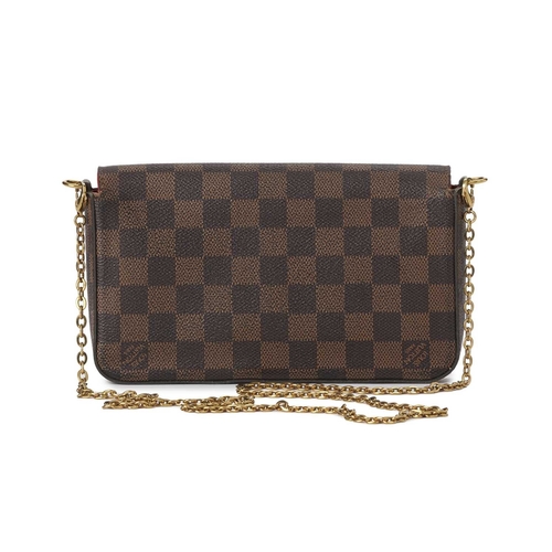 481 - Louis Vuitton, a damier ebene Felicie Pochette w/inserts, featuring an envelope flap closure, option... 