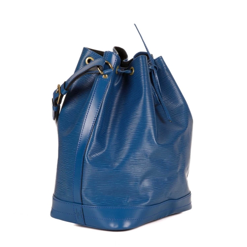 482 - Louis Vuitton, a blue epi Noe GM handbag, crafted from textured blue epi leather with smooth leather... 