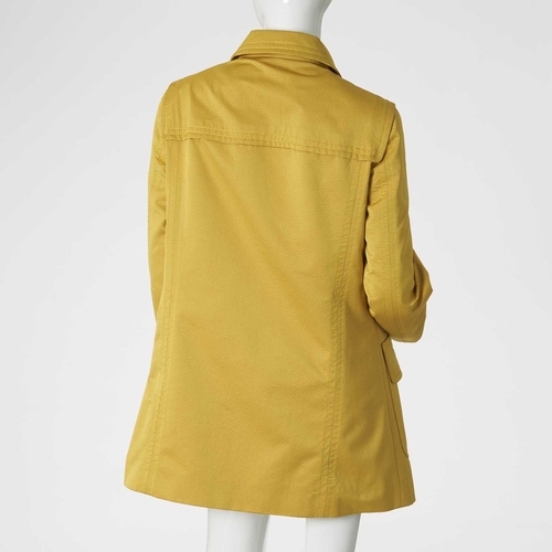 497 - Moschino, a Cheap & Chic ladies coat, the three-quarter length, lightweight, ribbed yellow coat, fea... 