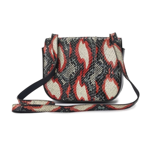 500 - Mulberry, a snakeskin Selwood crossbody bag, featuring a colourful printed snakeskin exterior and sm... 