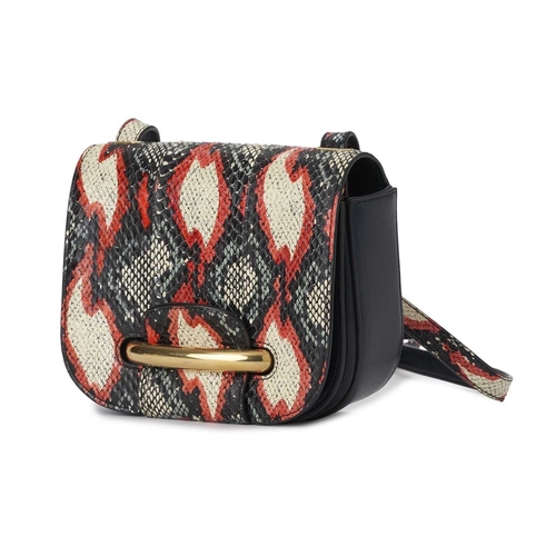 500 - Mulberry, a snakeskin Selwood crossbody bag, featuring a colourful printed snakeskin exterior and sm... 