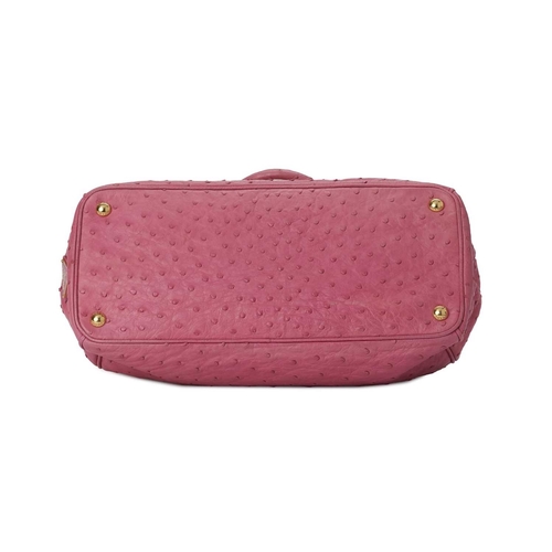 507 - Prada, a pink ostrich Galleria handbag, crafted from pink ostrich leather, with gold-tone hardware, ... 