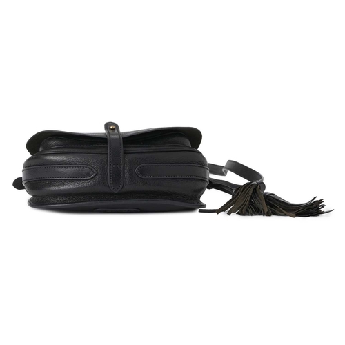 512 - Ralph Lauren Polo, a black leather saddle bag, featuring a rear slip pocket, adjustable leather cros... 