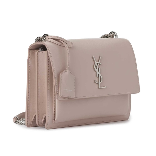 532 - Yves Saint Laurent, a medium Sunset Chain handbag, featuring a smooth pale pink leather exterior wit... 