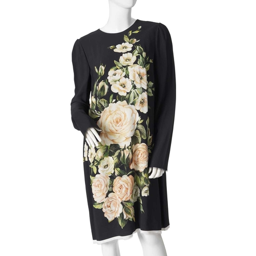 539 - Three items of ladies designer clothing, to include a black floral patterned Dolce & Gabanna dress, ... 