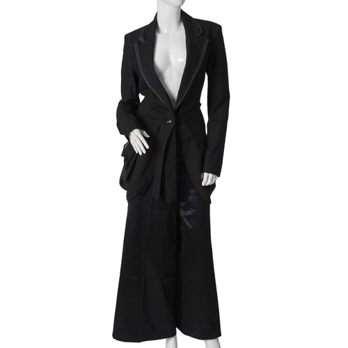 540 - Four items of ladies designer clothing, to include a black wool dress and matching long jacket by Je... 