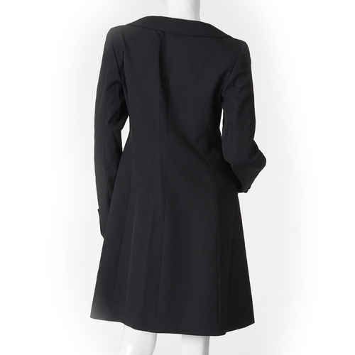 542 - Two designer knee-length coats, to include a black fitted coat by Emporio Armani, together with a bl... 