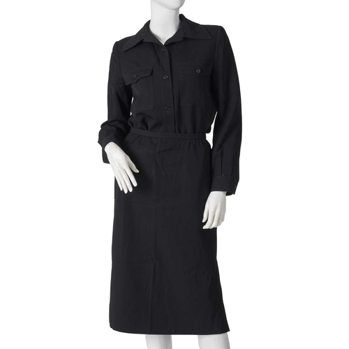 545 - Two designer outfits, to include a black wool skirt suit by Guy Laroche and a new dress and jacket t... 