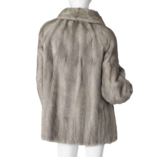 562 - Ross Furriers, a three-quarter length sapphire mink jacket, featuring a lapel collar, fitted cuffs, ... 