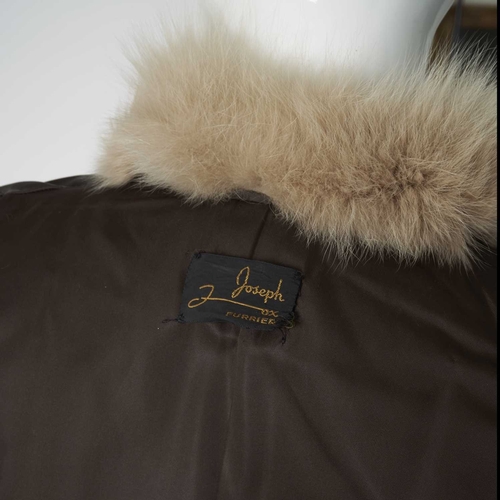 571 - Joseph Fox, an ombre fox fur jacket, featuring a grey to brown ombre design, with a short Mandarin c... 