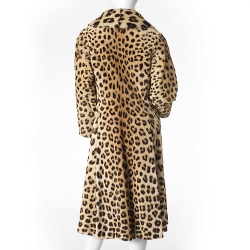 573 - A.Neumann, a 1960s fitted leopard fur coat, featuring a self-lined notched lapel collar, hook and ey... 