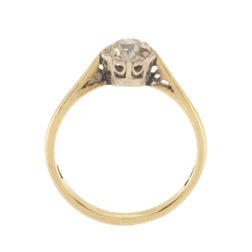 70 - An 18ct gold old-cut diamond single-stone ring, diamond estimated weight 0.75ct, tinted colour, VS c... 